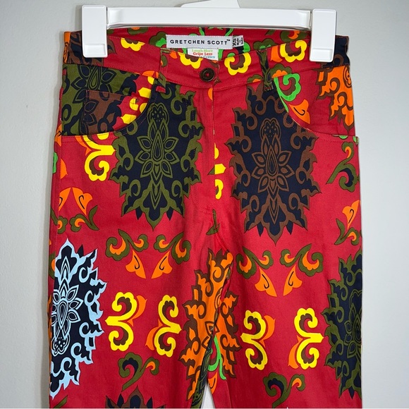 Gretchen Scott Slim Fit Pants-Bright Print-Ankle Length-Size XS - Picture 3 of 10